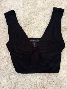 Sincerely Jules Black Ribbed Tank Top